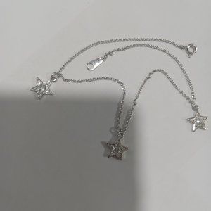 Anklet Bracelet 925 Sterling Silver Stars CZ NWT
